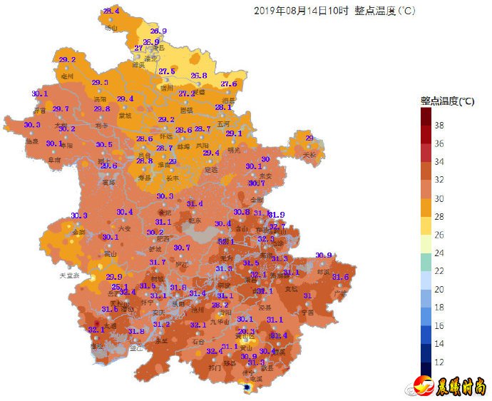 安徽高温来袭 淮河以南大部地区都破30℃