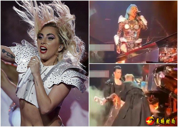 Lady GaGa演出摔倒险跌落舞台 危急场面吓坏粉丝